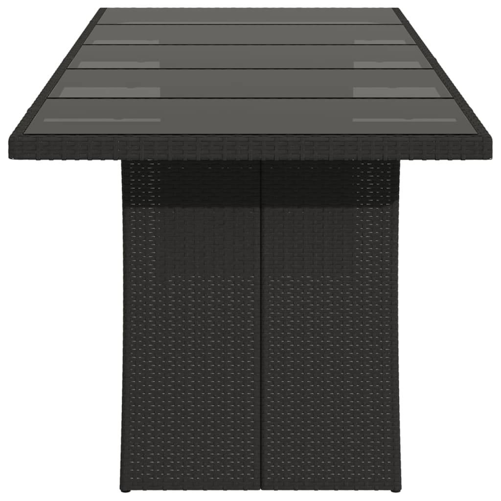 PANGIVO - Table de jardin résine tressée verre trempé noir 240 x 90 x 75 cm - PANGIVO - Image 5
