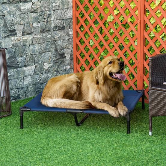 Lit rafraîchissant surélevé Métal pour grand chien Couchage XL anti-humidité 92cm bleu - ComfortXL Outdoor Living - Image 3