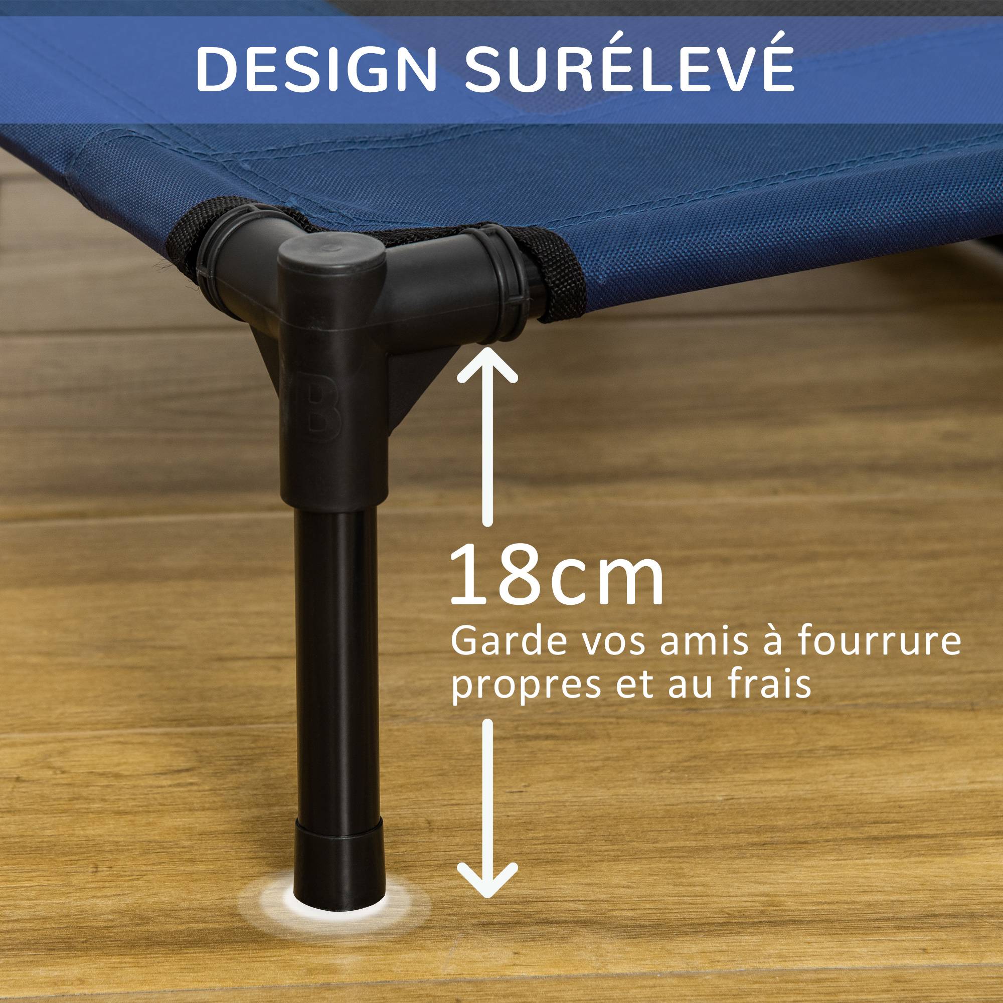 Lit rafraîchissant surélevé Métal pour grand chien Couchage XL anti-humidité 92cm bleu - ComfortXL Outdoor Living - Image 10