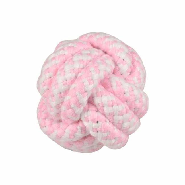 Balle en corde Ivar pour petit chien - Rose 6 cm