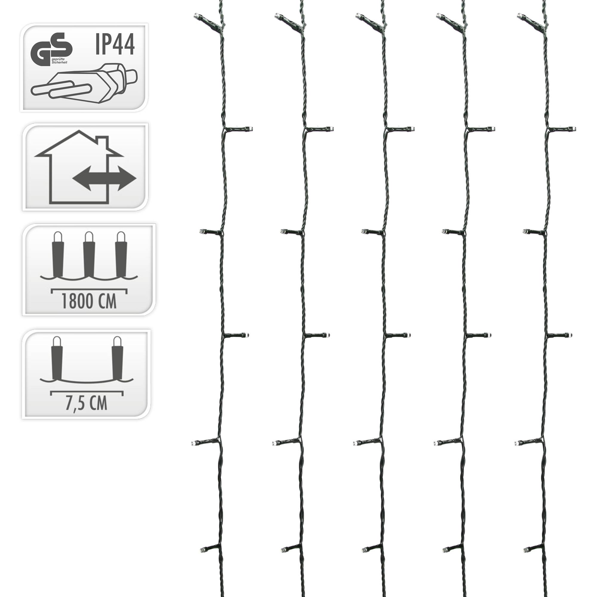 Ecd-Germany - Guirlande lumineuse avec 240 LED blanc chaud décoration d'arbre de Noël IP44 18m - Imagen 4