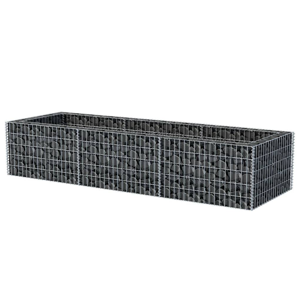 Helloshop26 - Jardinière lit surélevé plantes fleurs jardin à gabion acier 270 x 90 x 50 cm - Imagen 2