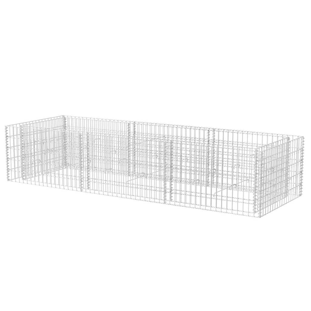 Helloshop26 - Jardinière lit surélevé plantes fleurs jardin à gabion acier 270 x 90 x 50 cm - Imagen 1