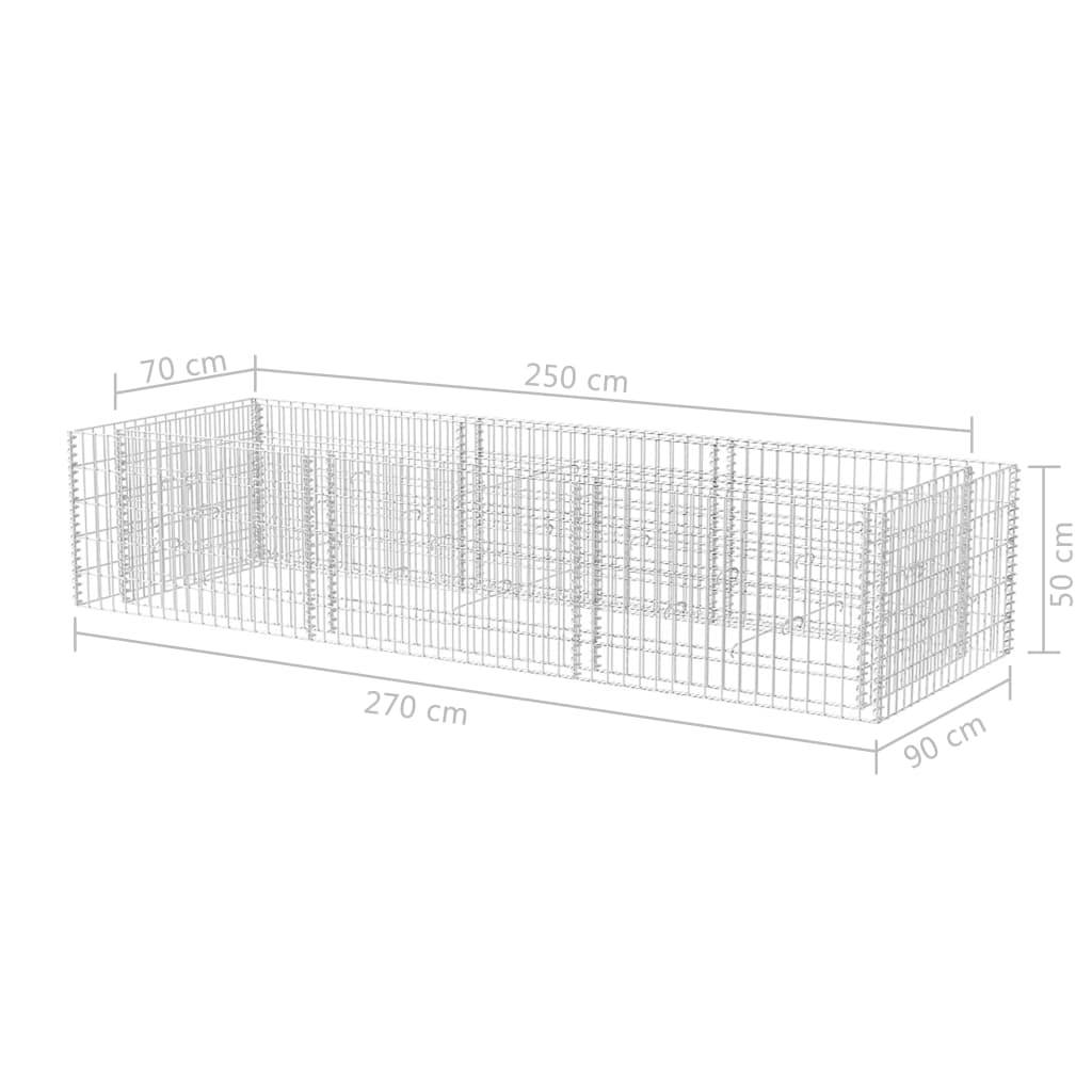 Helloshop26 - Jardinière lit surélevé plantes fleurs jardin à gabion acier 270 x 90 x 50 cm - Imagen 5