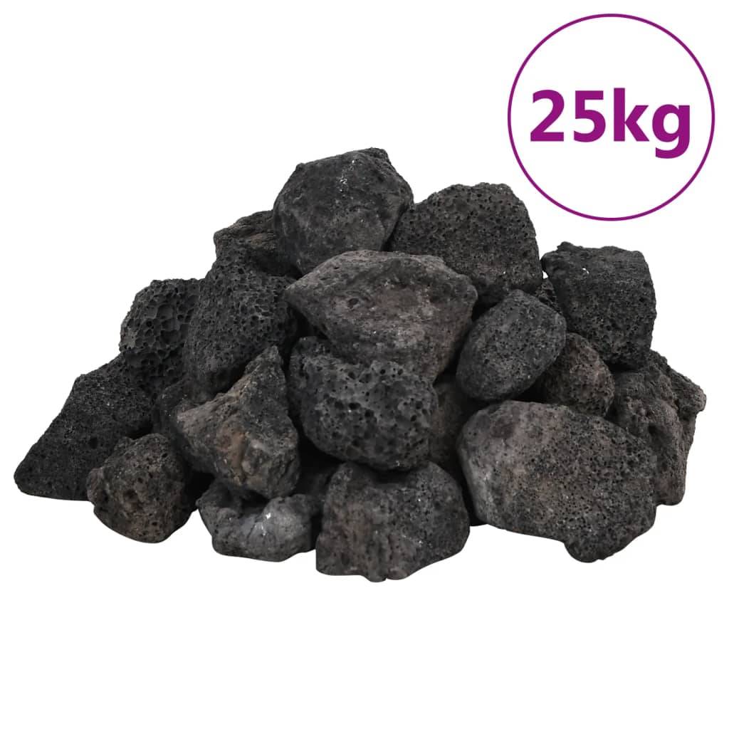Pierres de Lave Décoratives pour Jardin et Aquarium 25 kg Noir 3-5 cm - ComfortXL Outdoor Living - Image 2