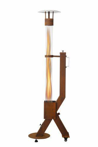 Chauffage de terrasse à granulés Rocket Heater en acier corten Green Flame - Image 1