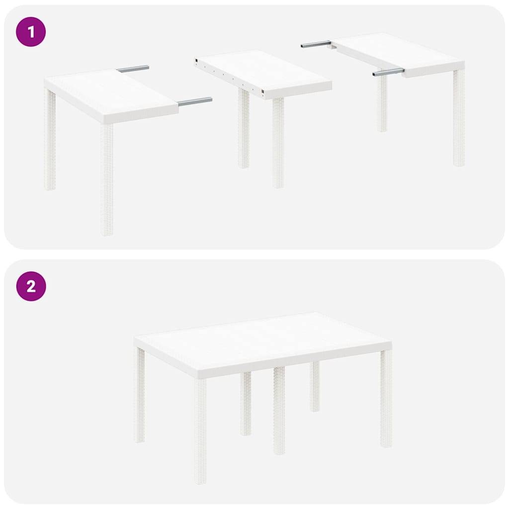 Table de jardin polyrotin blanc 150 x 100 x 73 cm - PANGIVO - Image 7