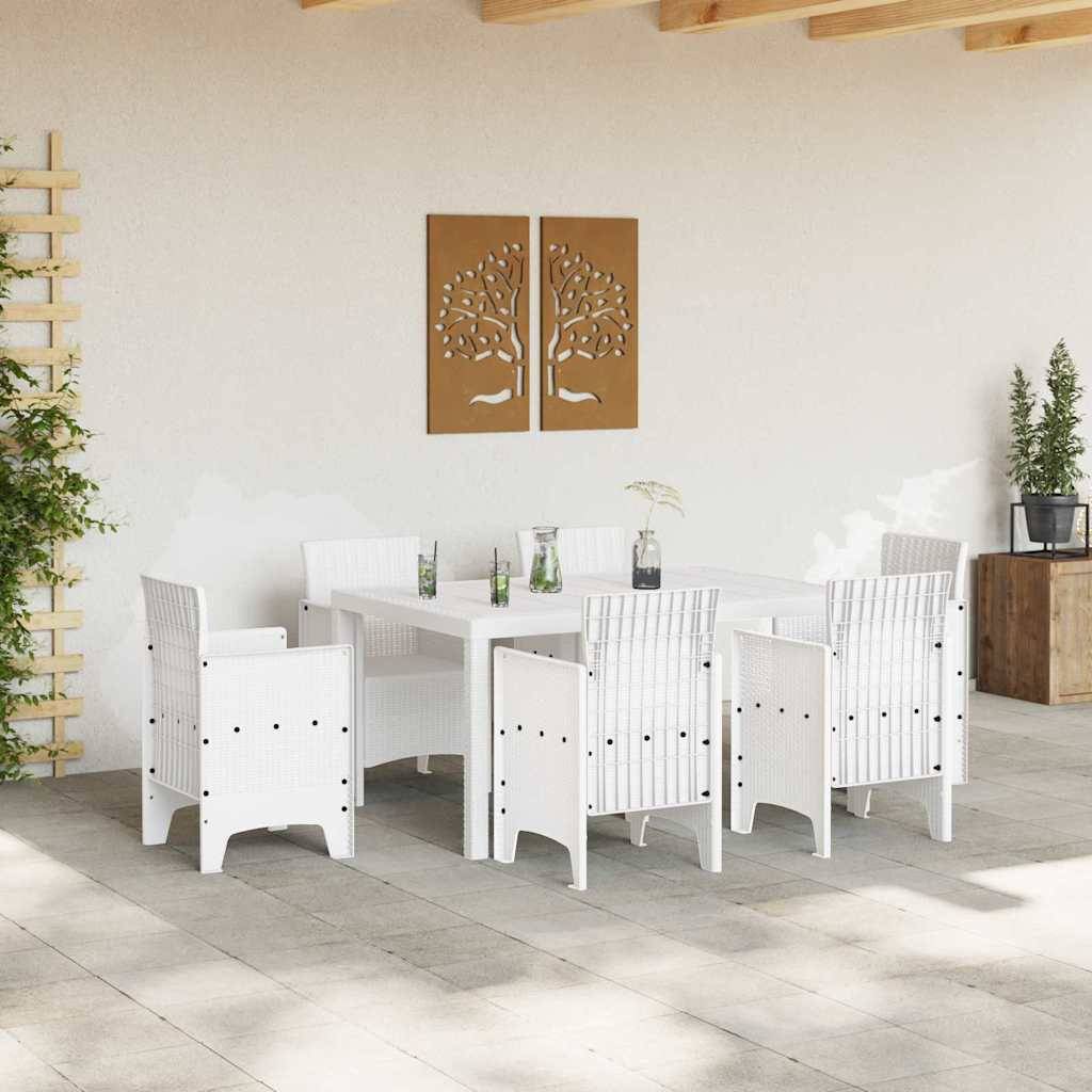 Table de jardin polyrotin blanc 150 x 100 x 73 cm - PANGIVO - Image 3