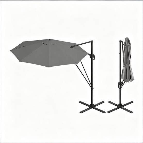 Parasol extérieur, parasol rond pour balcon, parasol de jardin avec base en acier cruciforme (parasol uniquement) - Image 5