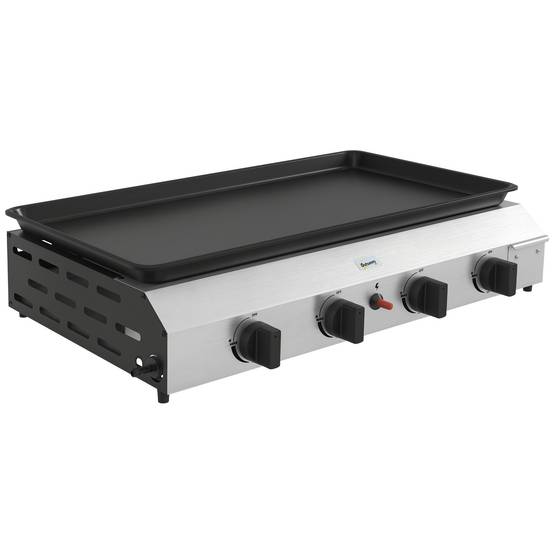 Plancha à gaz acier émaillé noir 77 x 44.5 x 19 cm - PANGIVO - Image 1