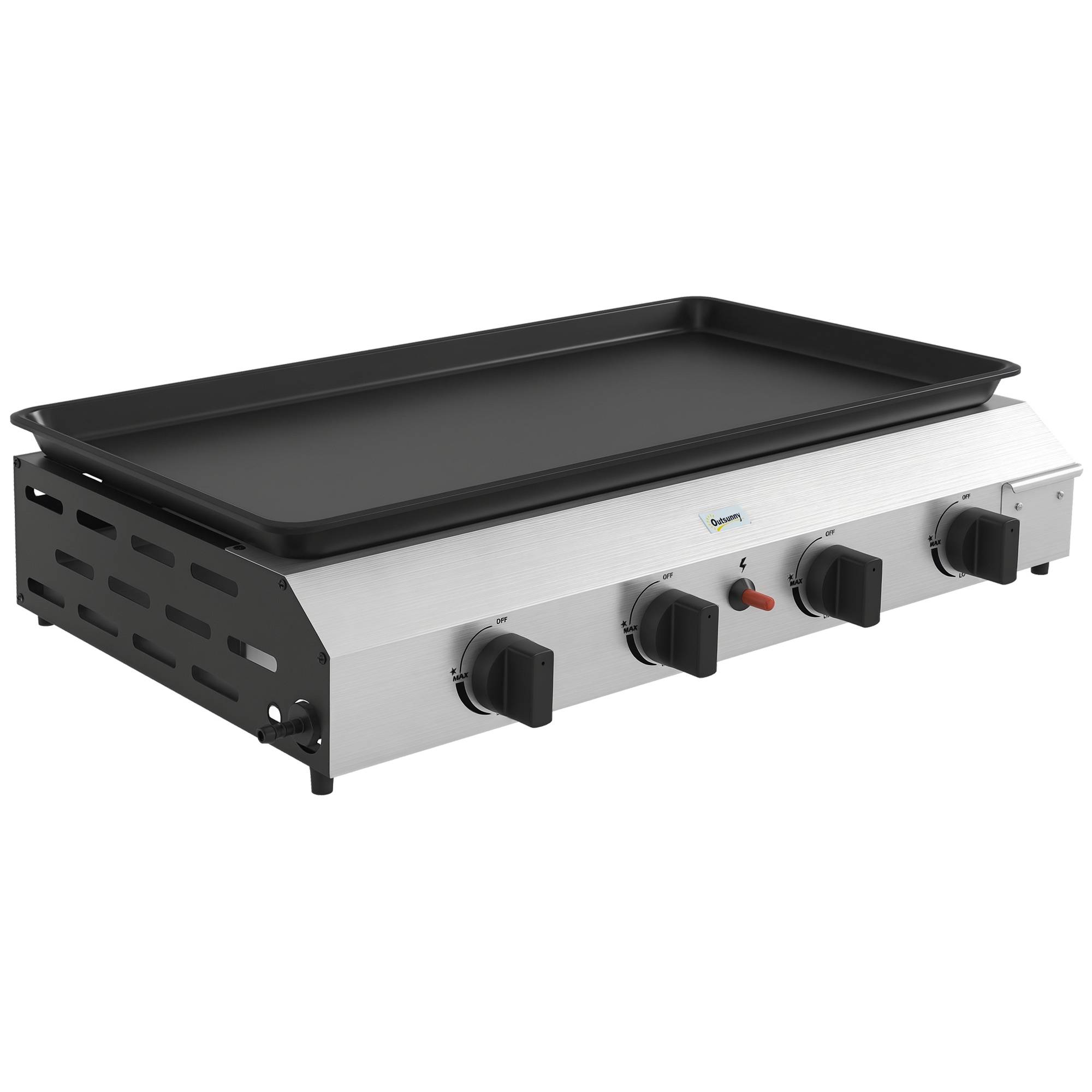 Plancha à gaz acier émaillé noir 77 x 44.5 x 19 cm - PANGIVO - Image 1