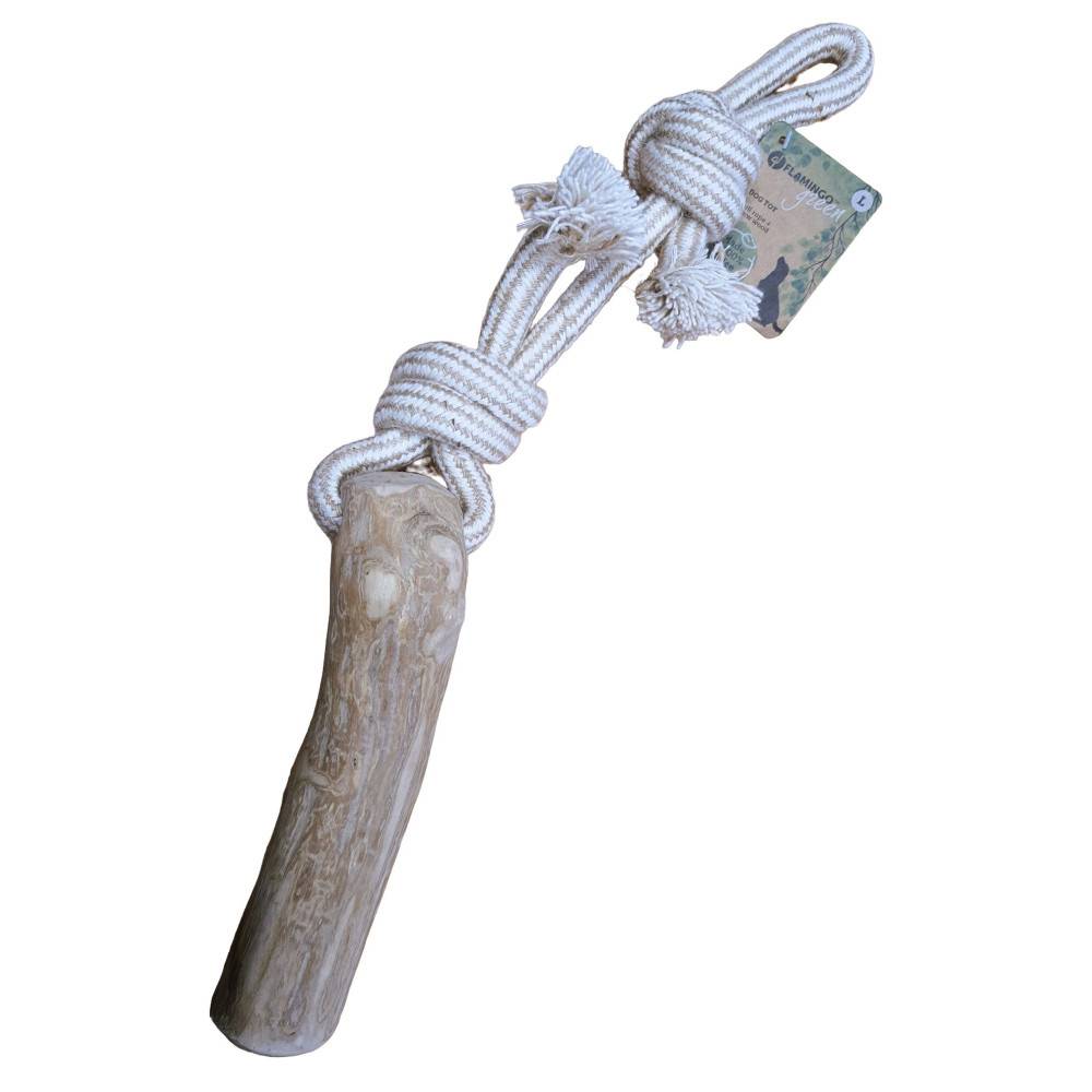 Flamingo - jeux corde à tirer avec bâton à mâché Green java 51 cm L pour chien - Imagen 1
