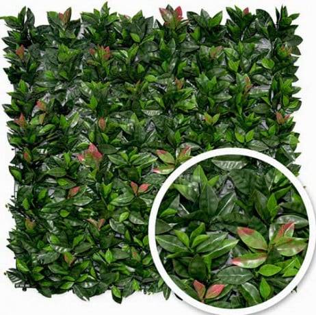 James Grass - France Green - Feuillage artificiel photinia 1m x 1m, Long 20 m - Imagen 1