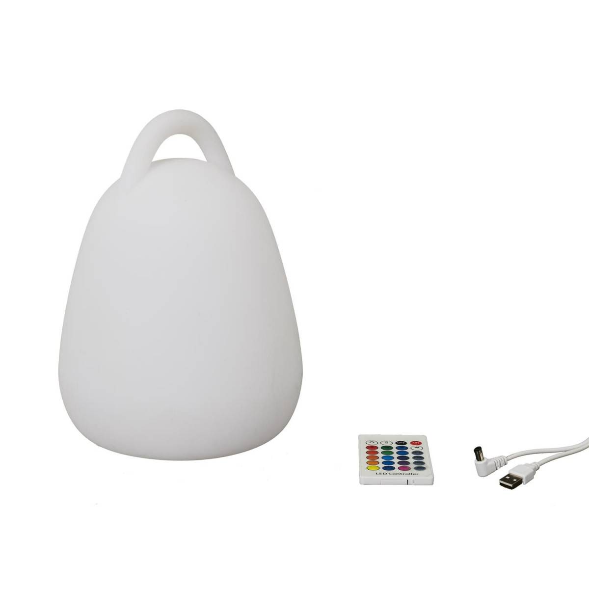 The Home Deco Factory - Lampe à Poser d'Extérieur "Télécommande" 25cm Blanc - Image 3