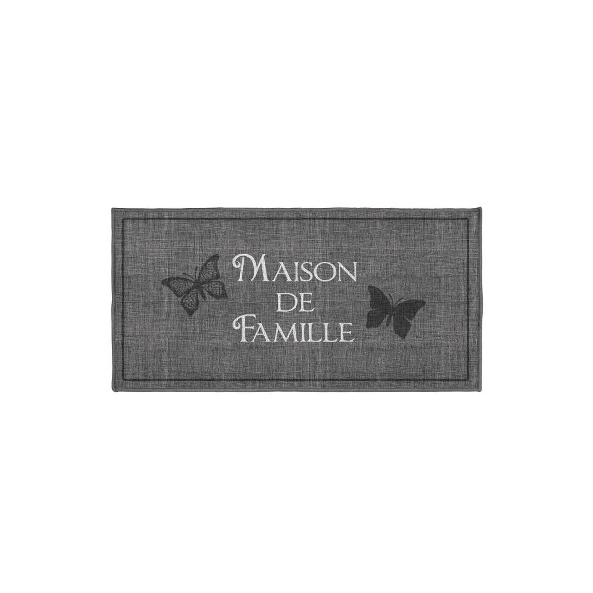 Tapis Rectangle "Familia" 50x120cm Gris