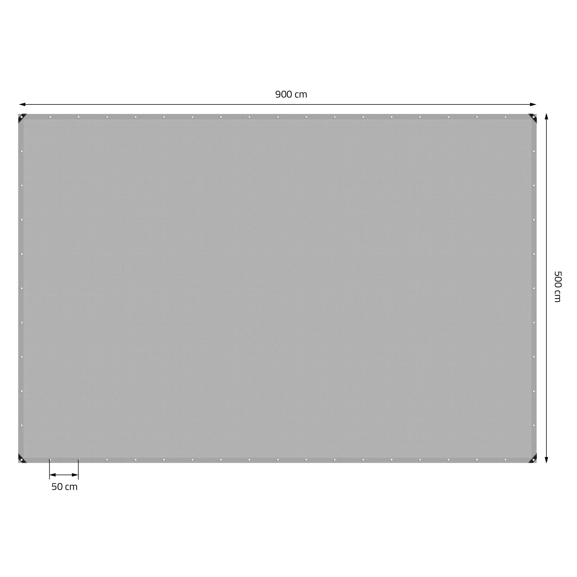 Ecd-Germany - Bâche de Protection Premium avec Œillets + 10 Crochets, 5x9m 45m², 650g/m², Grise, Tissu PVC, Indéchirable, Imperméable - Imagen 5