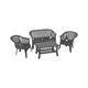 Dmora - Salon d'extérieur Brescia, Composition de jardin avec 2 fauteuils, 1 banc et 1 table basse, Salon intérieur et extérieur, Anthracite - Dmora - Imagen 4