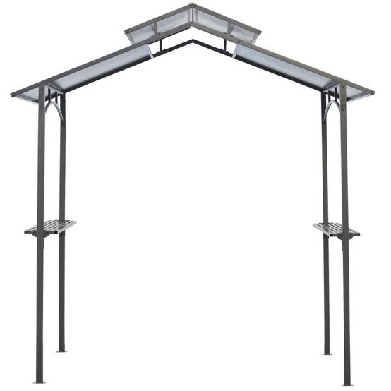 Tonnelle de barbecue acier et polycarbonate abri grill extérieur ventilation 2.4x1.5m - ComfortXL Outdoor Living - Image 4