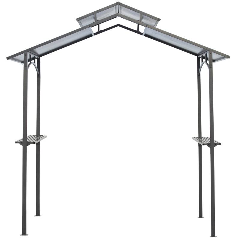 Tonnelle de barbecue acier et polycarbonate abri grill extérieur ventilation 2.4x1.5m - ComfortXL Outdoor Living - Image 4
