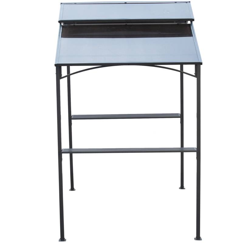 Tonnelle de barbecue acier et polycarbonate abri grill extérieur ventilation 2.4x1.5m - ComfortXL Outdoor Living - Image 5