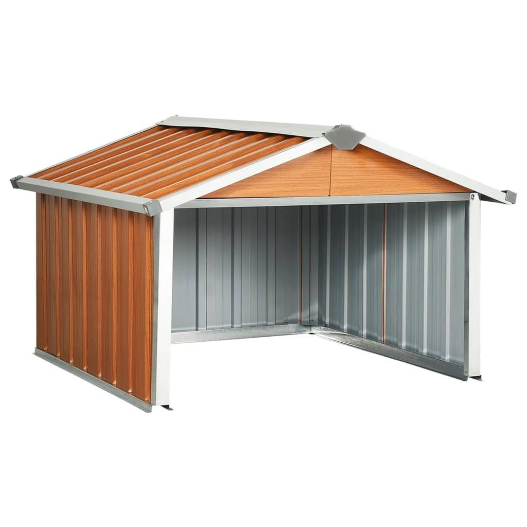 Helloshop26 - Abri pour robot de jardin 92 x 97 x 63 cm acier galvanisé marron - Imagen 3
