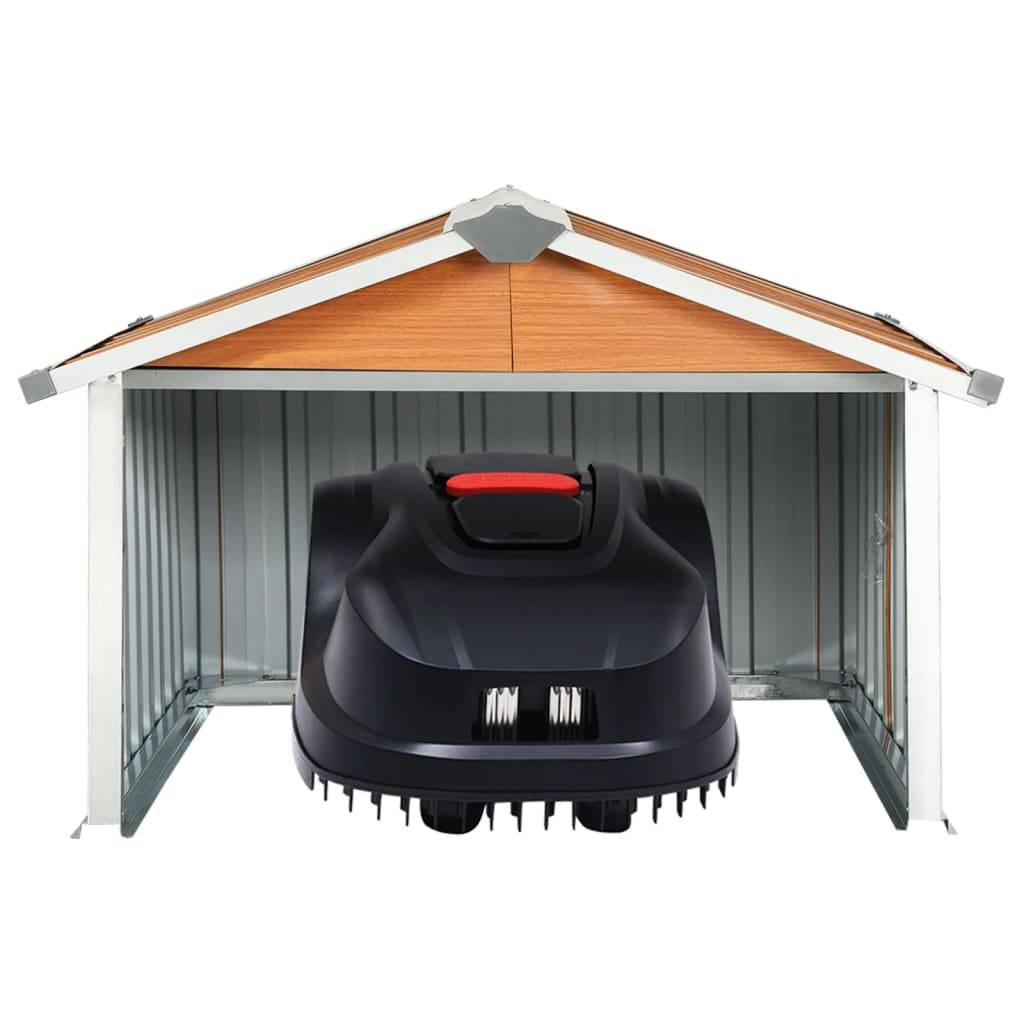 Helloshop26 - Abri pour robot de jardin 92 x 97 x 63 cm acier galvanisé marron - Imagen 2