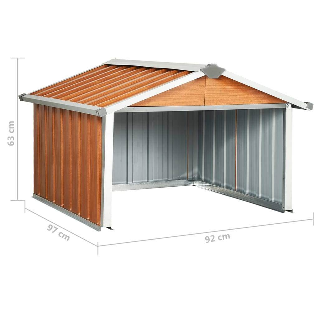Helloshop26 - Abri pour robot de jardin 92 x 97 x 63 cm acier galvanisé marron - Imagen 8