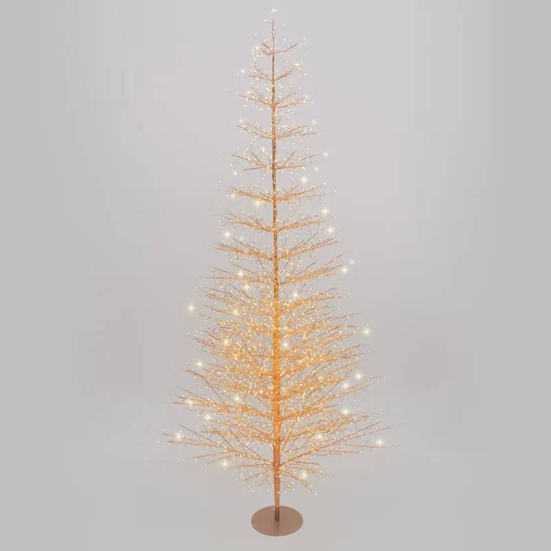 Lotti - Arbre Conique Lumineux TILLEUL Rose Gold H230cm Ø110cm 2432 MicroLED Blanc Chaud Fixe & Flash Lotti - Image 1