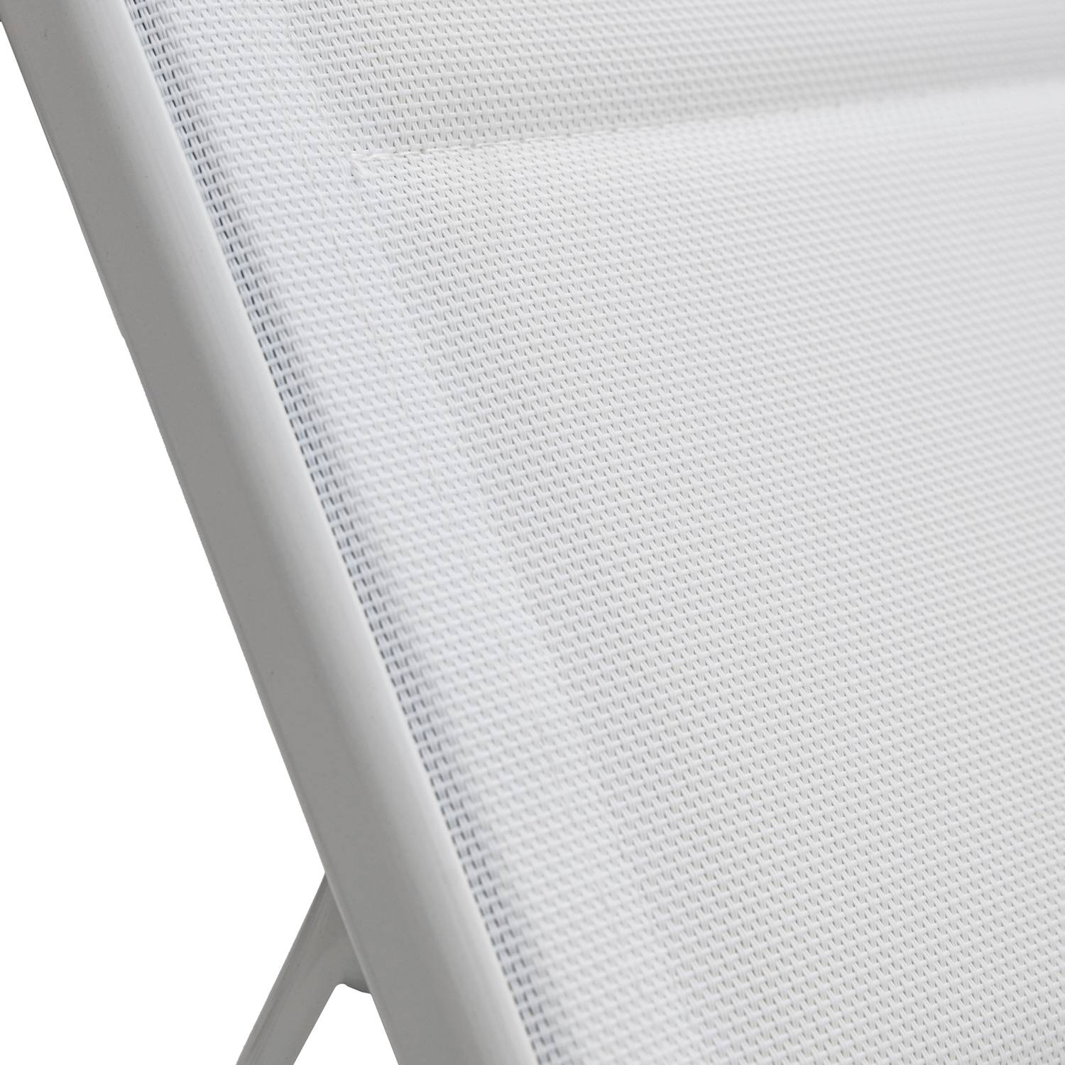 Lot de 2 bains de soleil BARBADOS en textilène blanc - aluminium blanc - HAPPY GARDEN - Imagen 5