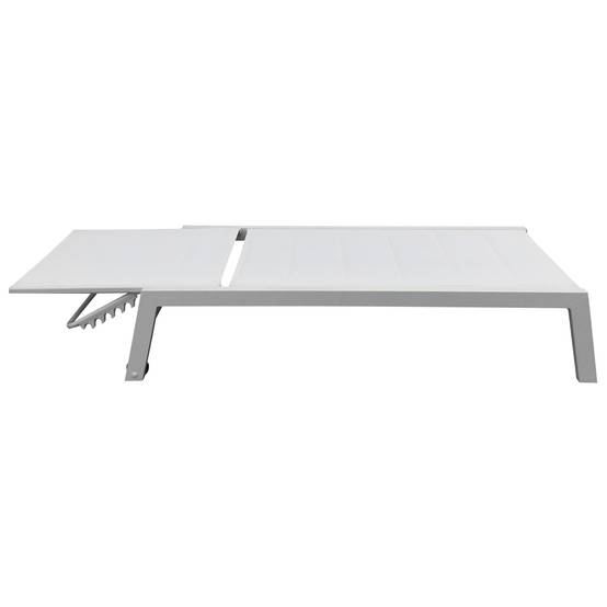 Lot de 2 bains de soleil BARBADOS en textilène blanc - aluminium blanc - HAPPY GARDEN - Imagen 4