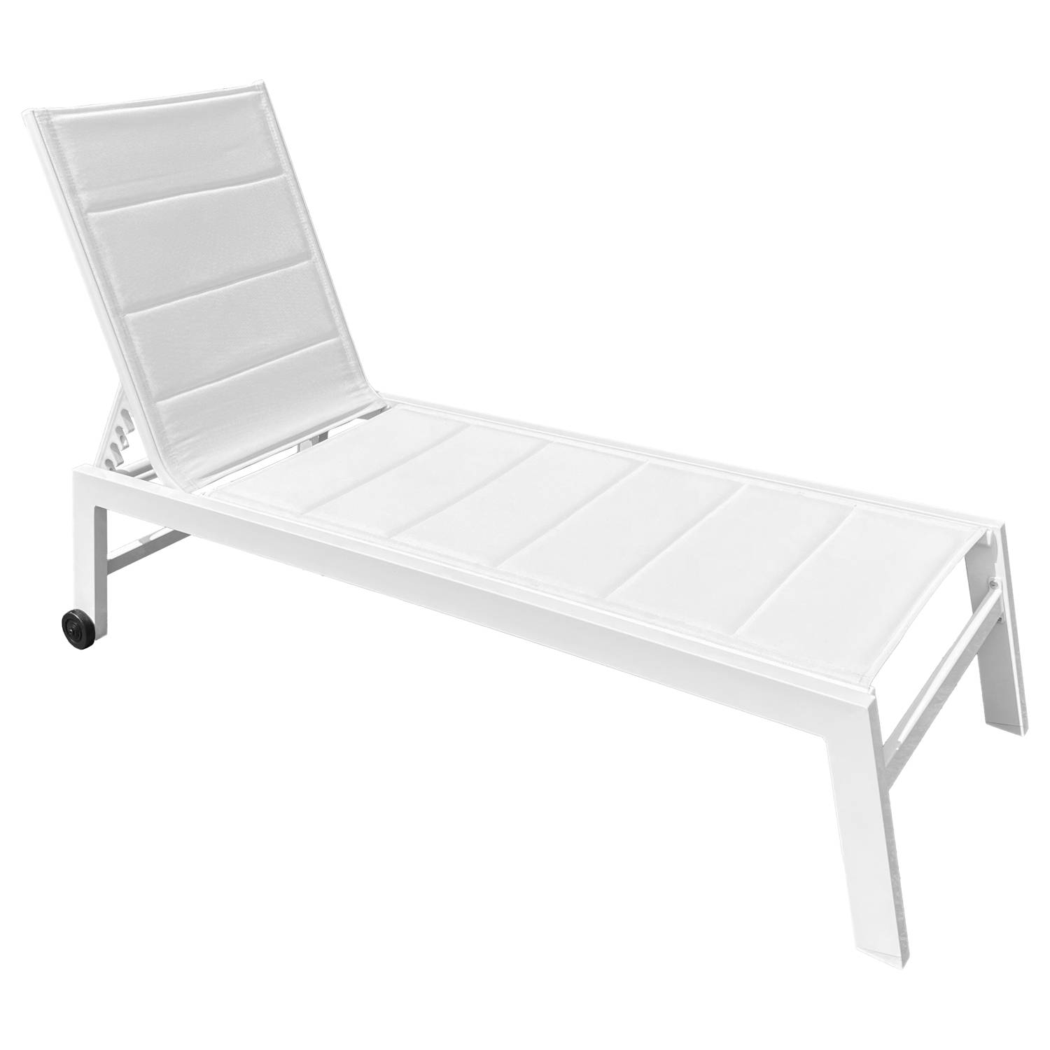 Happy Garden - Lot de 2 bains de soleil BARBADOS en textilène blanc - aluminium blanc - HAPPY GARDEN - Imagen 9