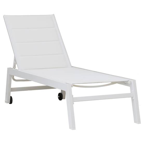 Lot de 2 bains de soleil BARBADOS en textilène blanc - aluminium blanc - HAPPY GARDEN - Imagen 9