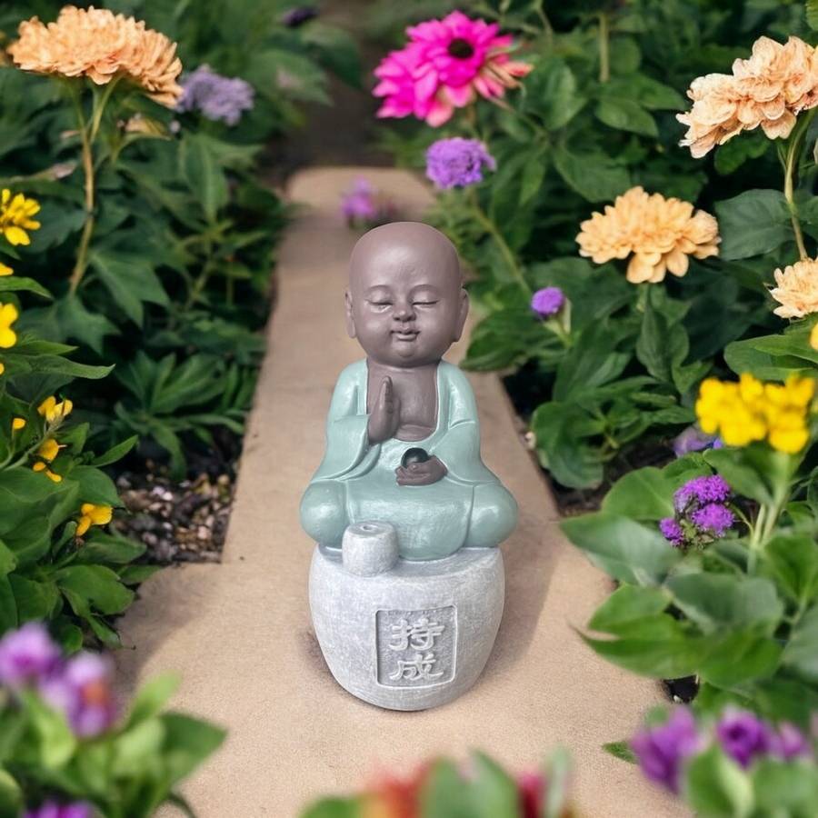 Zen Light - Statue Bonze Porte-Encens Persévérance - Bouddha Mythique-Fabrication Artisanale -Déco FengShui-Idée Cadeau-H14cm–Zen'Light
