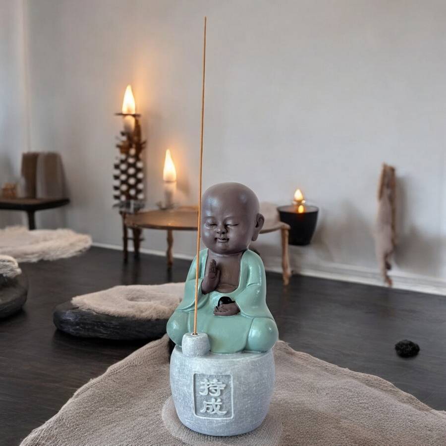 Zen Light - Statue Bonze Porte-Encens Persévérance - Bouddha Mythique-Fabrication Artisanale -Déco FengShui-Idée Cadeau-H14cm–Zen'Light - Image 5
