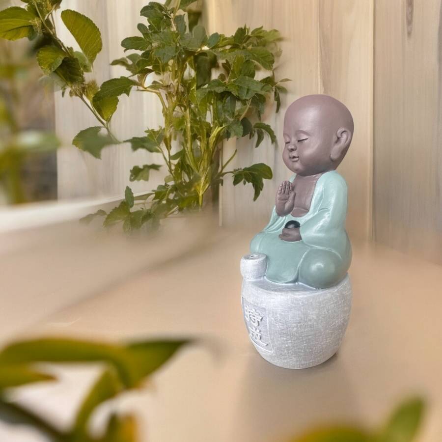 Zen Light - Statue Bonze Porte-Encens Persévérance - Bouddha Mythique-Fabrication Artisanale -Déco FengShui-Idée Cadeau-H14cm–Zen'Light - Image 3