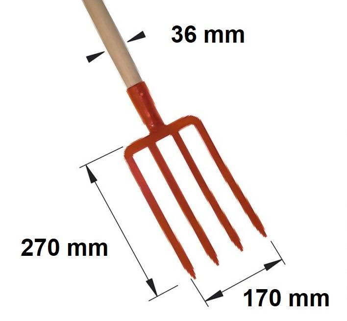 Fourche à Fumier 4 Dents émmanchée 36x1000mm Mermier 985142 - Imagen 3