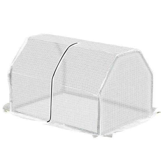 Petit châssis de forçage pour jardin et potager avec bâche PE 99x71x60 cm Blanc - ComfortXL Outdoor Living - Image 1