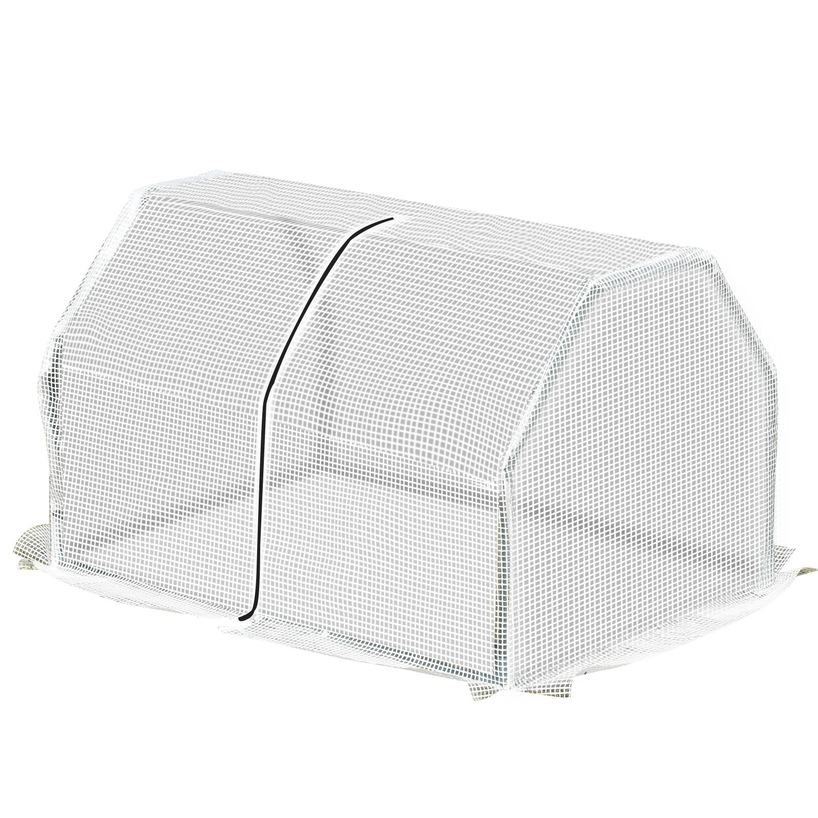 Petit châssis de forçage pour jardin et potager avec bâche PE 99x71x60 cm Blanc - ComfortXL Outdoor Living - Image 1