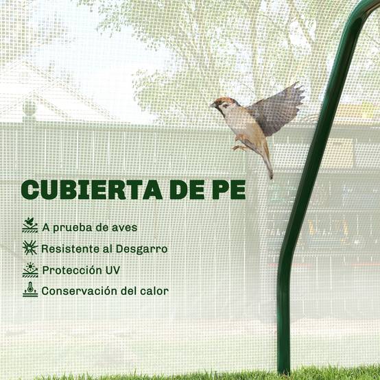 Petit châssis de forçage pour jardin et potager avec bâche PE 99x71x60 cm Blanc - ComfortXL Outdoor Living - Image 4