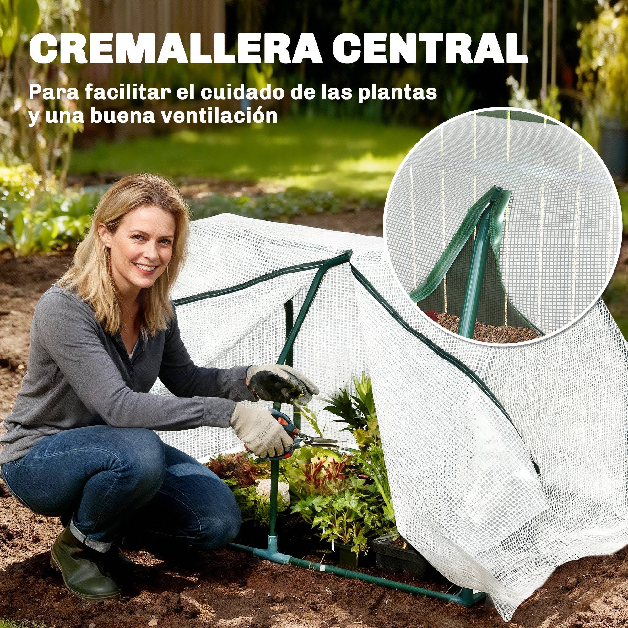 Petit châssis de forçage pour jardin et potager avec bâche PE 99x71x60 cm Blanc - ComfortXL Outdoor Living - Image 6