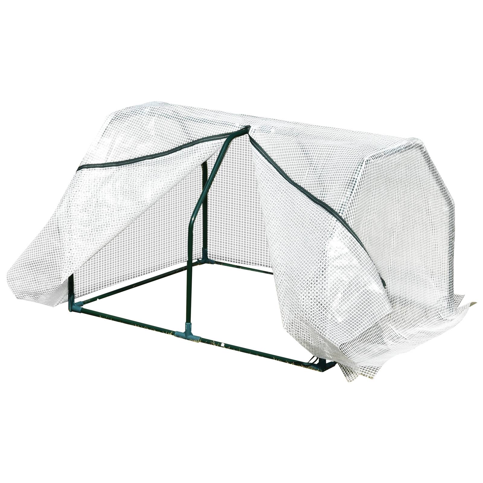 Petit châssis de forçage pour jardin et potager avec bâche PE 99x71x60 cm Blanc - ComfortXL Outdoor Living - Image 8