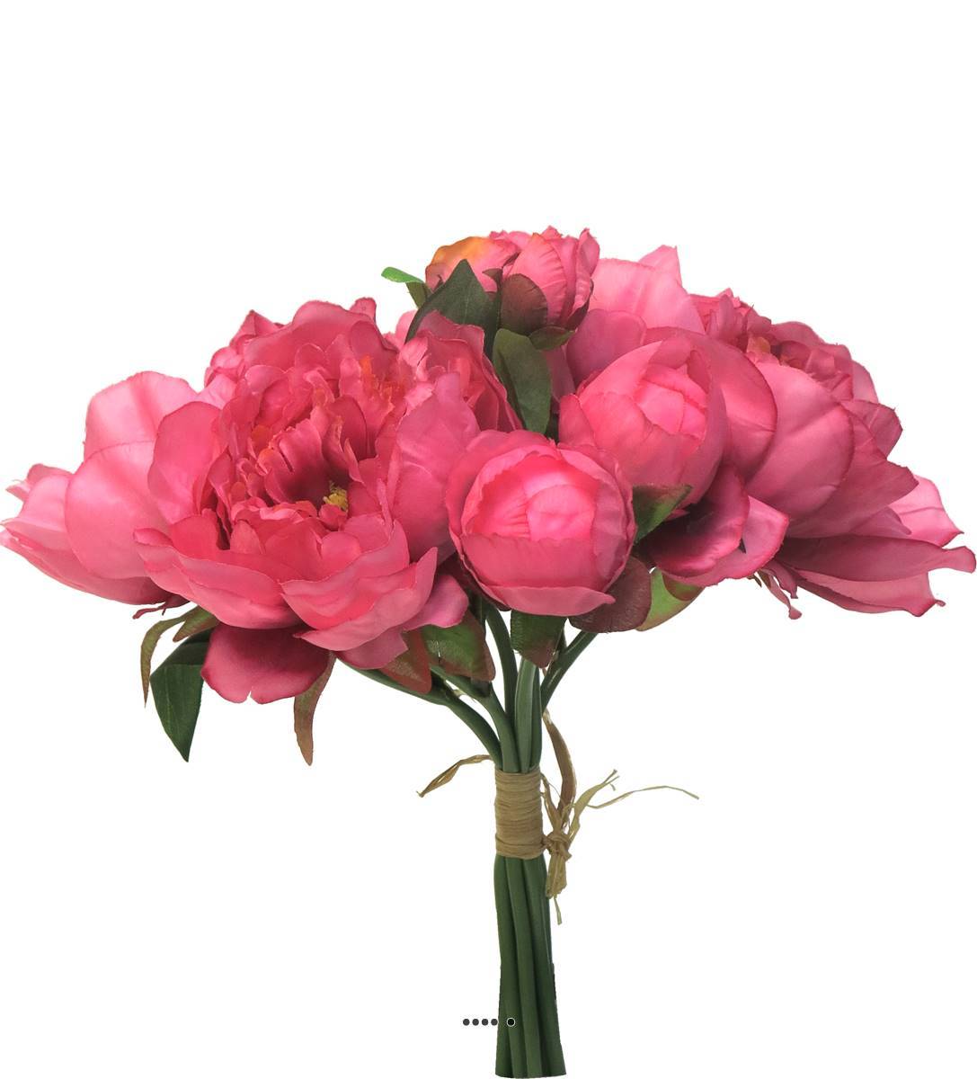 Artificielles - Bouquet de Pivoines factices 8 têtes D28cm H34cm Rose fuchsia - BEST - couleur: Rose fushia 730 - Imagen 2