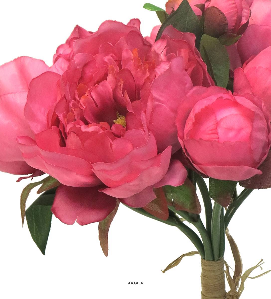 Artificielles - Bouquet de Pivoines factices 8 têtes D28cm H34cm Rose fuchsia - BEST - couleur: Rose fushia 730 - Imagen 3