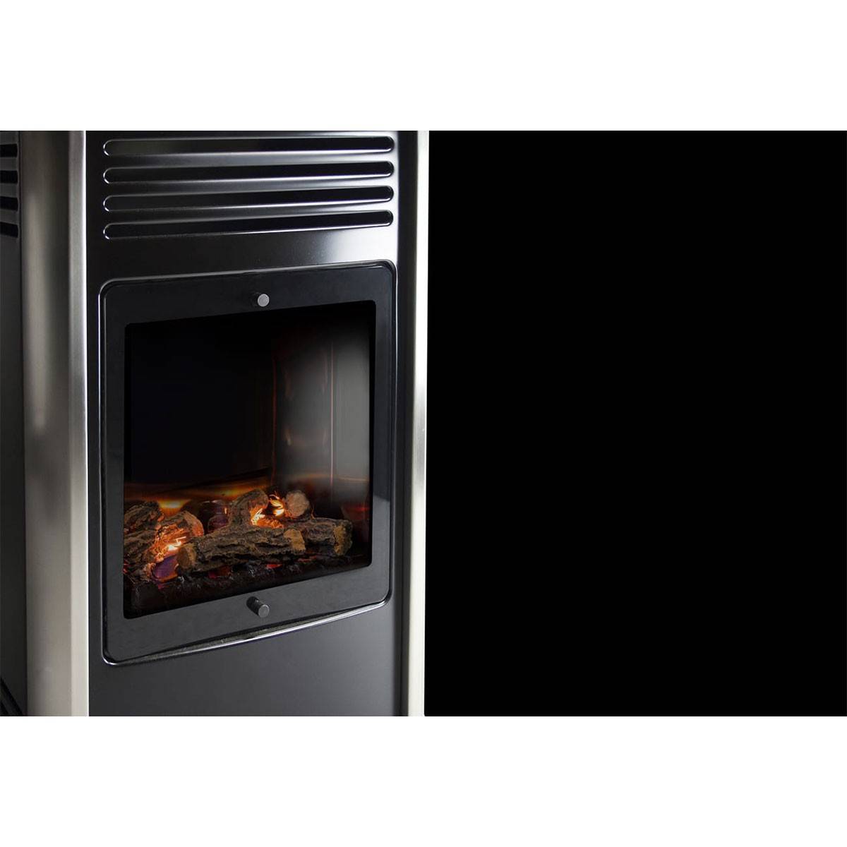 Poêle à gaz 3.4 kW Noir effet poêle à bois 3 niveaux de chauffe Grande autonomie Chauffage d'appoint Manhattan Universal - Imagen 10