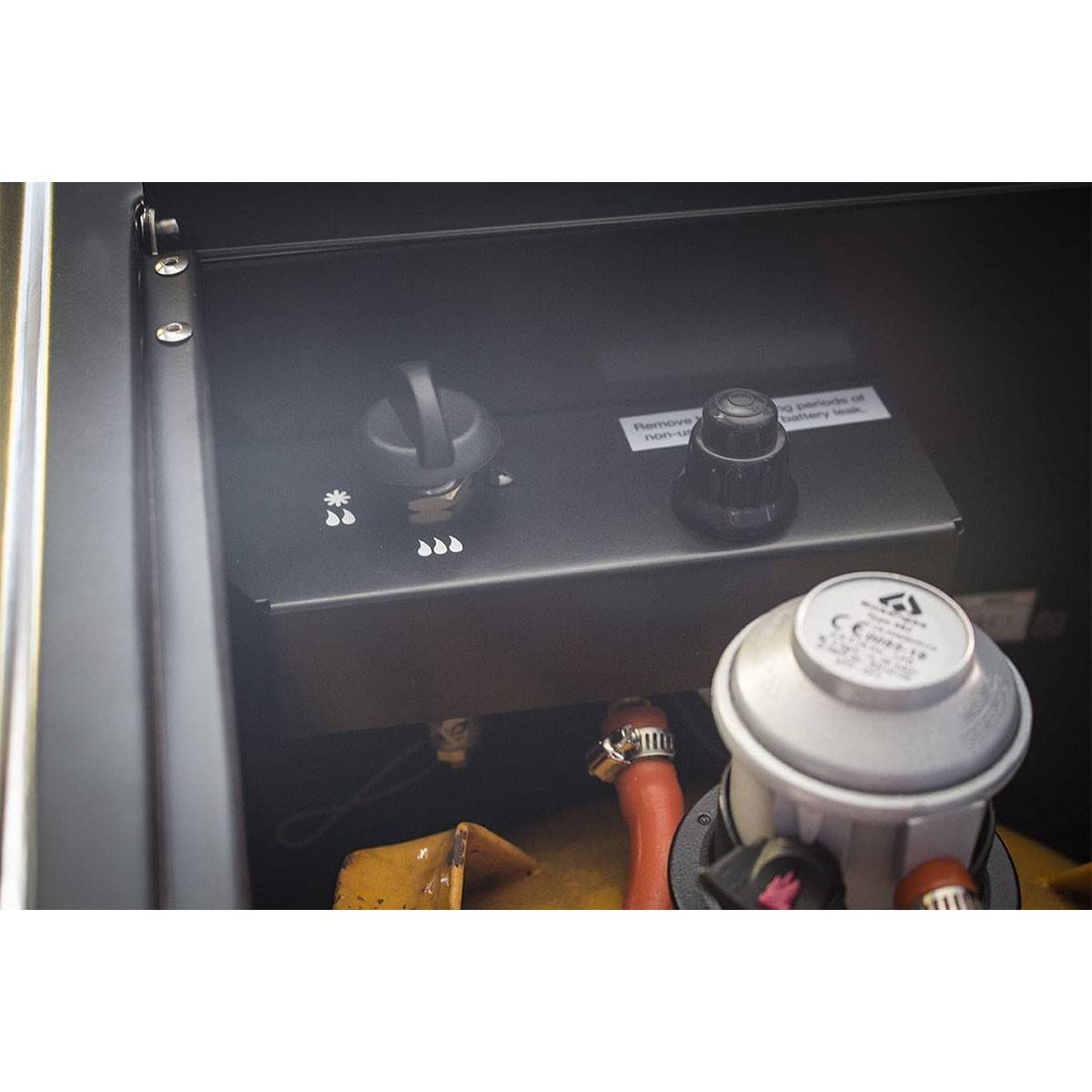 Poêle à gaz 3.4 kW Noir effet poêle à bois 3 niveaux de chauffe Grande autonomie Chauffage d'appoint Manhattan Universal - Imagen 9