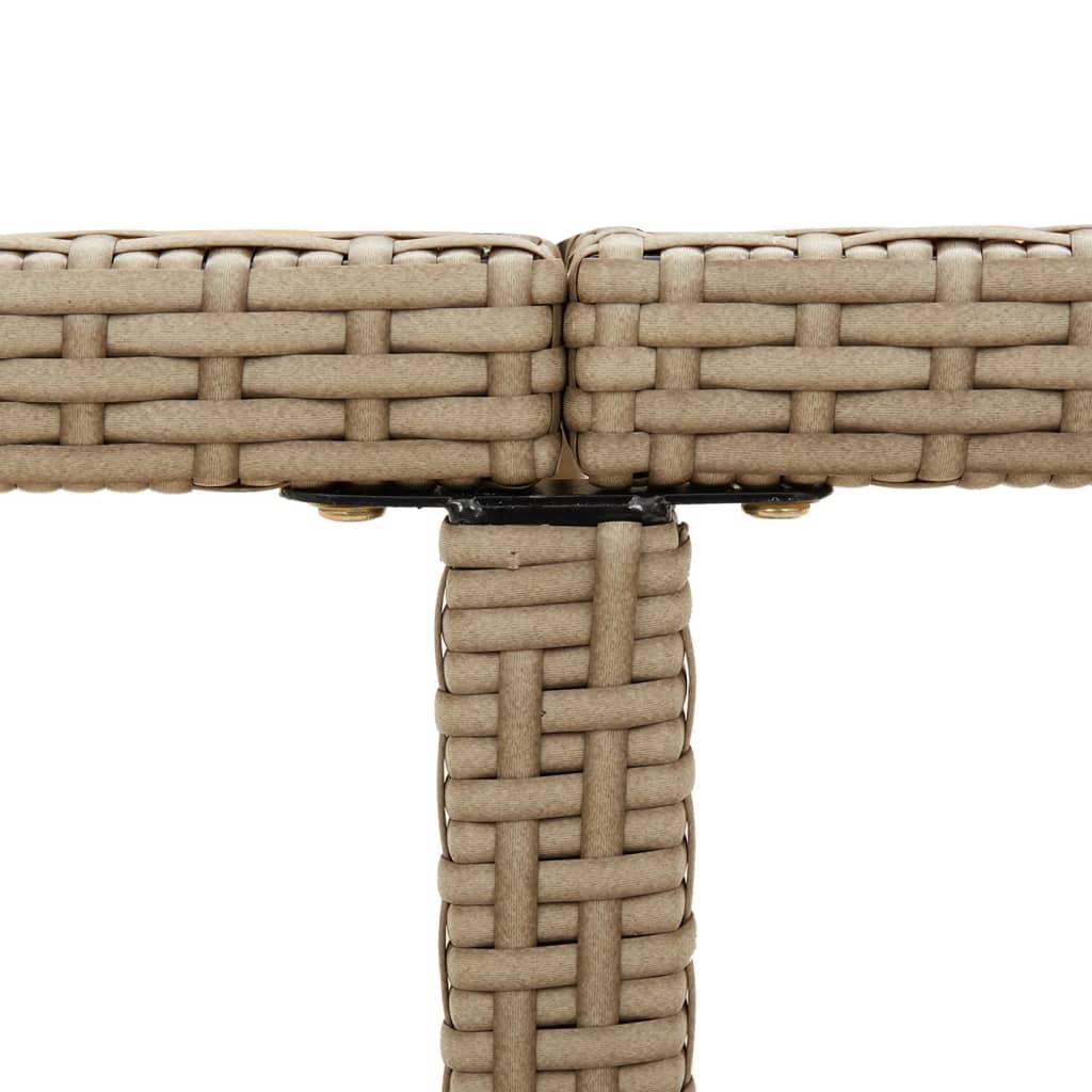 PANGIVO - Table de jardin résine tressée verre beige 109 x 107 x 74 cm - PANGIVO - Image 6