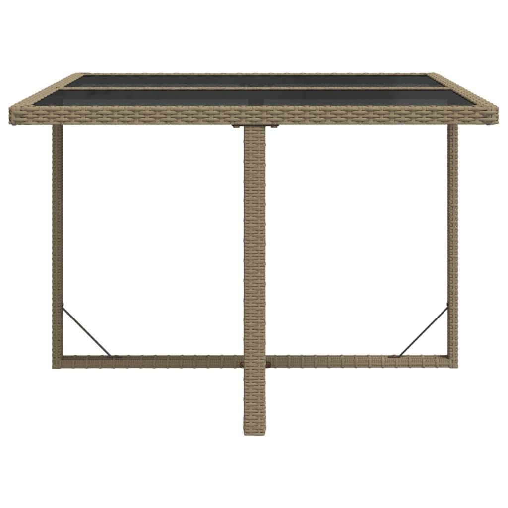 PANGIVO - Table de jardin résine tressée verre beige 109 x 107 x 74 cm - PANGIVO - Image 4