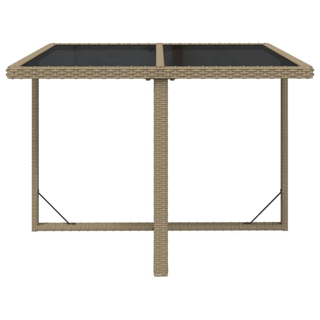 PANGIVO - Table de jardin résine tressée verre beige 109 x 107 x 74 cm - PANGIVO - Image 3