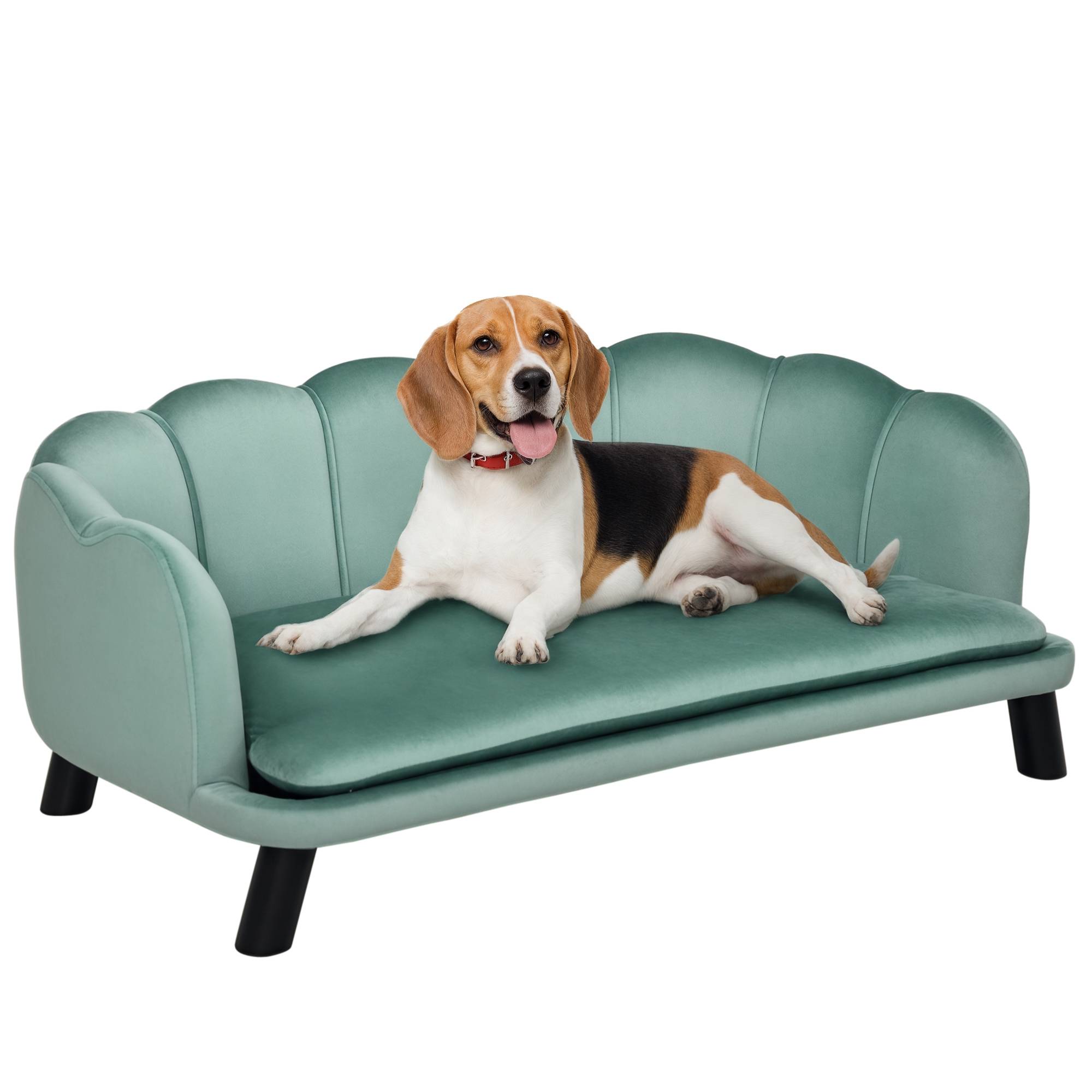 ComfortXL - Canapé pour chien bois et polyester salon coussin lavable 98cm vert - ComfortXL Outdoor Living