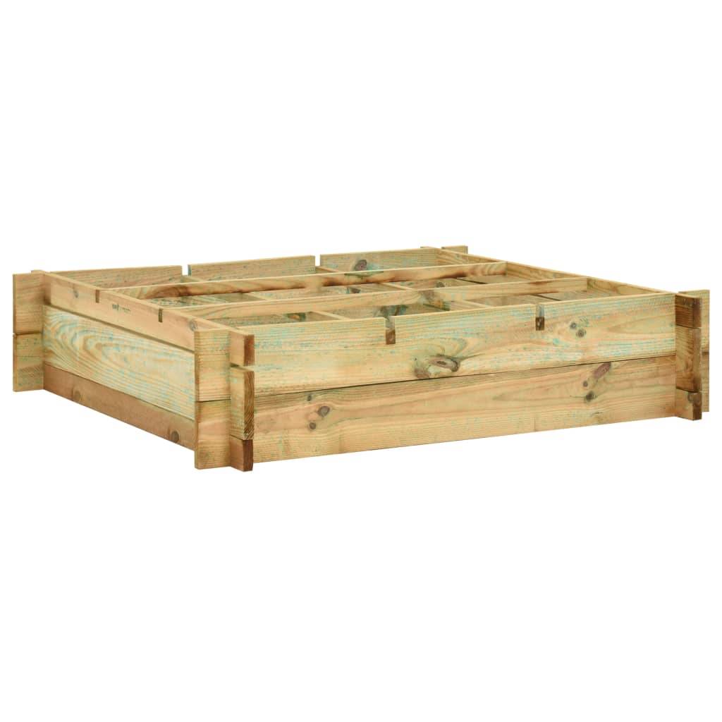 Helloshop26 - Jardinière lit surélevé plantes fleurs jardin 90 x 90 x 20 cm bois imprégné - Imagen 1